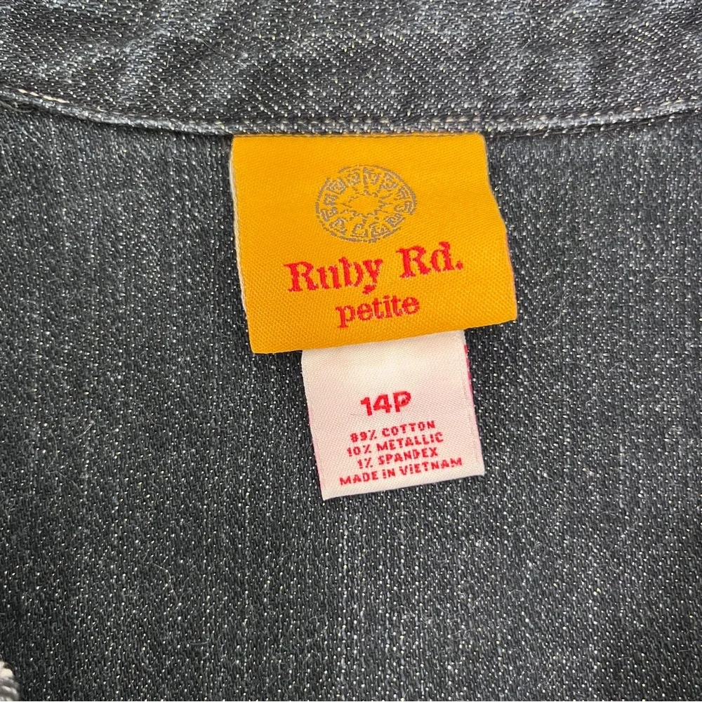 Ruby Rd. Gold thread denim jacket - Picture 3 of 4